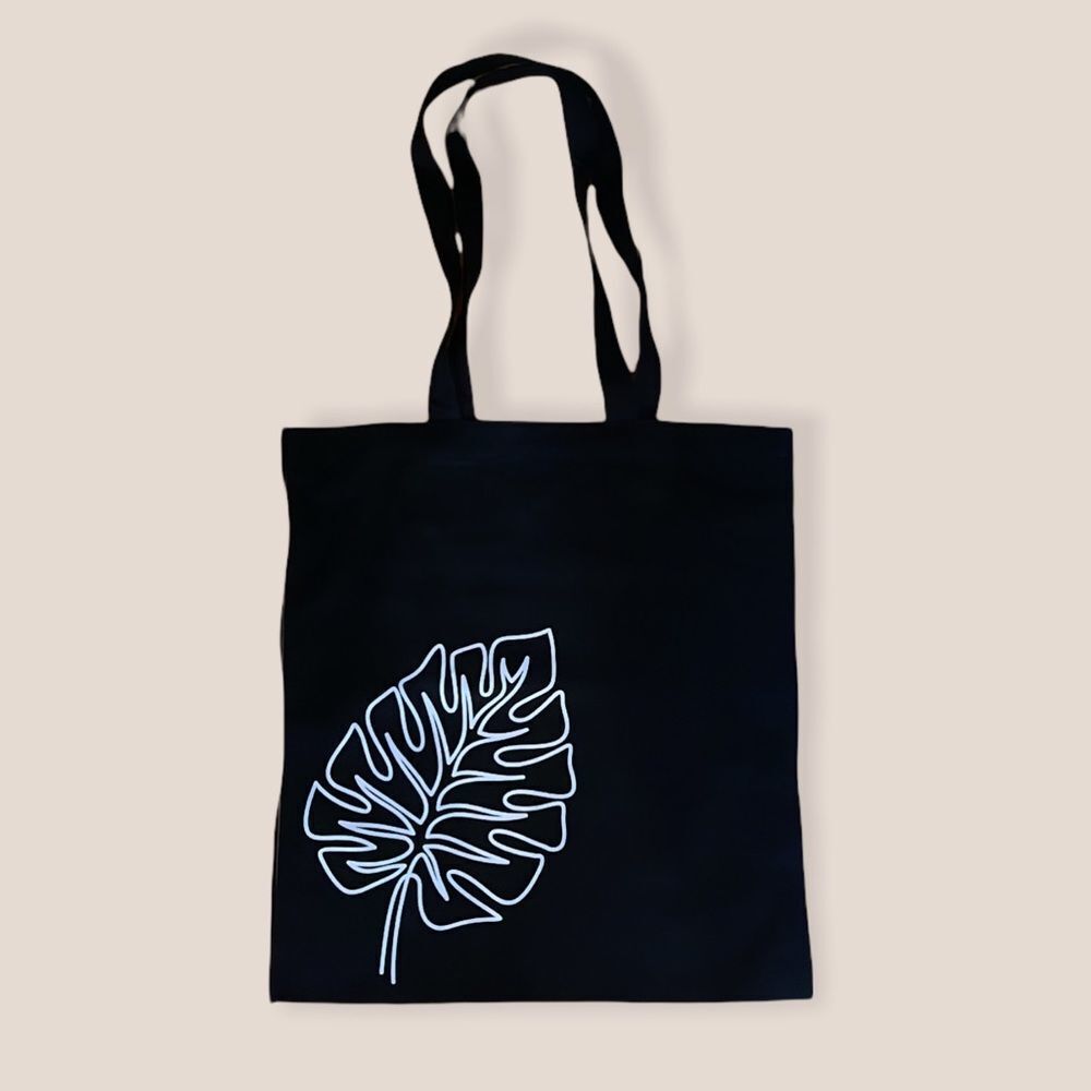NWT Wool + Pepper Co. Monstera Leaf Cotton Tote Bag